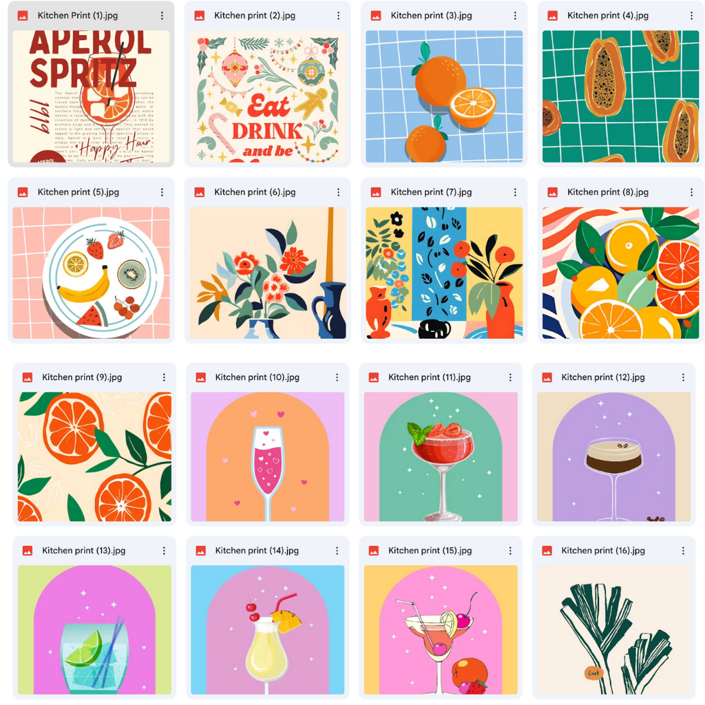 100 Kitchen Wall Art - Digital Download (Instant Acces, No Shipping)