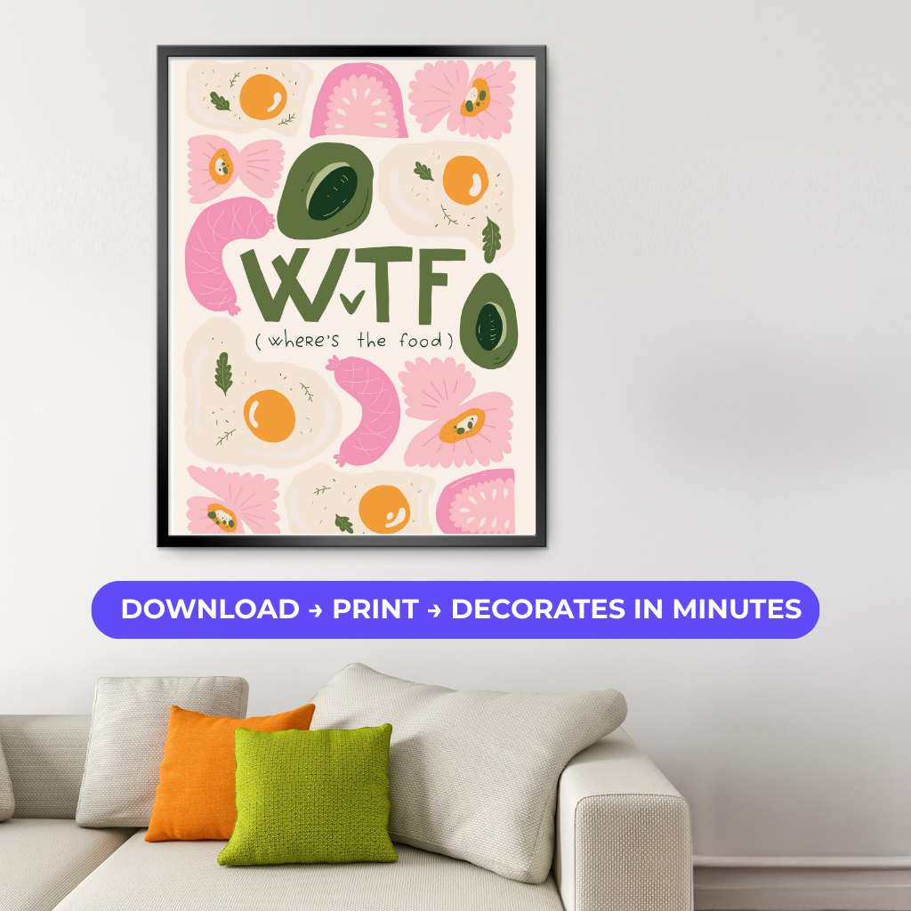 100 Kitchen Wall Art - Digital Download (Instant Acces, No Shipping)